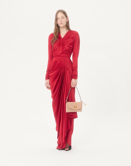 Valentino Garavani - Valentino Garavani Devain Small Nappa Shoulder Bag - Rose Sand - Woman - Shoulder Bags